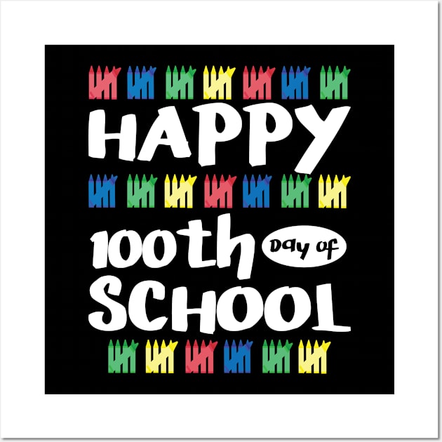 100th Day Of School Shirt Happy Funny Child Teacher Student Wall Art by jkshirts